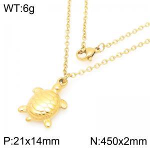 Fashionable ocean style stainless steel turtle necklace - KN293227-Z