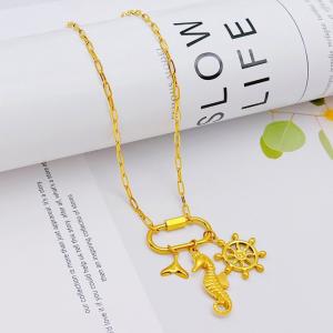 SS Gold-Plating Necklace - KN293247-SXSJ