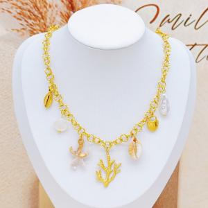 SS Gold-Plating Necklace - KN293249-SXSJ