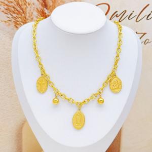 SS Gold-Plating Necklace - KN293250-SXSJ