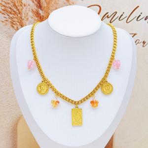 SS Gold-Plating Necklace - KN293251-SXSJ