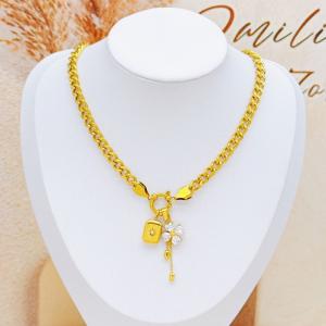 SS Gold-Plating Necklace - KN293252-SXSJ