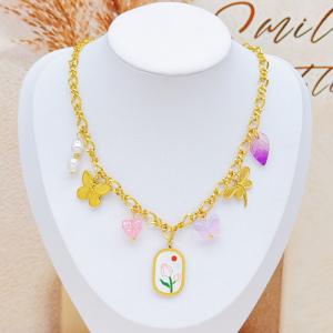 SS Gold-Plating Necklace - KN293253-SXSJ