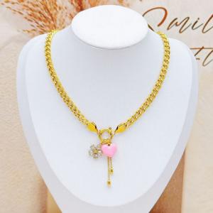 SS Gold-Plating Necklace - KN293255-SXSJ