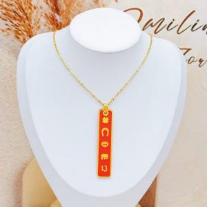 SS Gold-Plating Necklace - KN293259-SXSJ