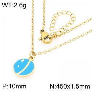 Fashionable design stainless steel colored round necklace - KN293274-Z