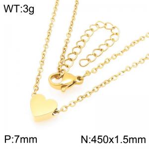 Simple stainless steel heart-shaped necklace - KN293279-Z
