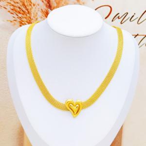 SS Gold-Plating Necklace - KN293388-SXSJ