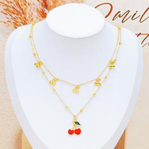 SS Gold-Plating Necklace - KN293398-SXSJ