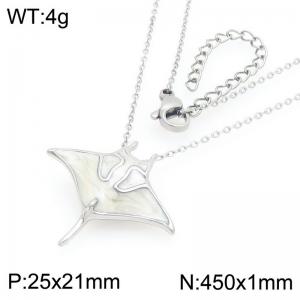 Fashionable and personalized stainless steel 25 × 21mm creative ocean series devil fish pendant temperament silver necklace - KN293639-GC