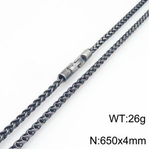 Fashionable and personalized stainless steel retro color 4mm flower basket chain necklace with round jewelry buckle - KN293821-KFC