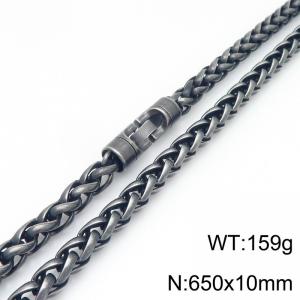 Fashionable and personalized stainless steel retro color 10mm flower basket chain necklace with round rotatable jewelry buckle - KN293838-KFC
