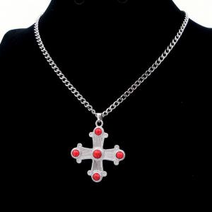 Stainless Steel Stone Necklace - KN293842-SP