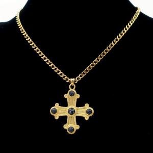 Stainless Steel Stone Necklace - KN293844-SP