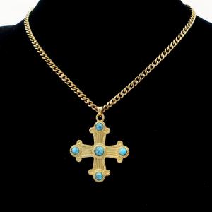 Stainless Steel Stone Necklace - KN293846-SP