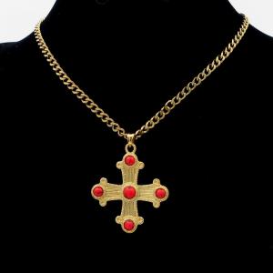 Stainless Steel Stone Necklace - KN293847-SP