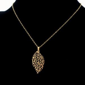 SS Gold-Plating Necklace - KN293851-SP