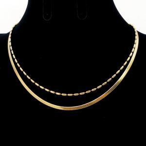 SS Gold-Plating Necklace - KN293852-SP