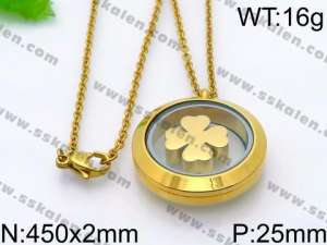 SS Gold-Plating Necklace - KN29392-Z