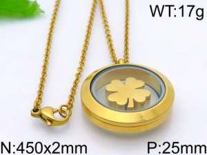 SS Gold-Plating Necklace - KN29395-Z