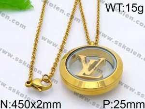 SS Gold-Plating Necklace - KN29399-Z