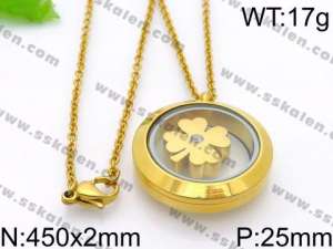 SS Gold-Plating Necklace - KN29424-Z