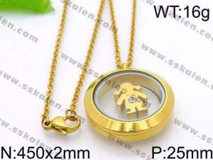 SS Gold-Plating Necklace - KN29425-Z