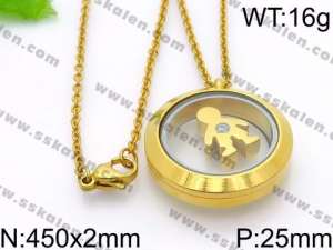 SS Gold-Plating Necklace - KN29428-Z