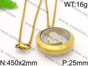 SS Gold-Plating Necklace - KN29447-Z