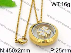 SS Gold-Plating Necklace - KN29450-Z