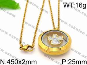 SS Gold-Plating Necklace - KN29453-Z