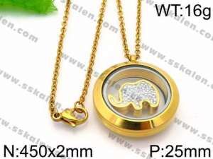 SS Gold-Plating Necklace - KN29454-Z