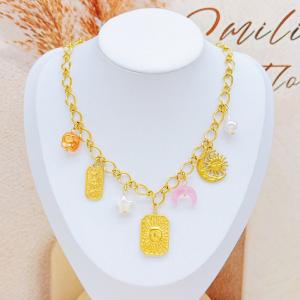 SS Gold-Plating Necklace - KN295001-SXSJ