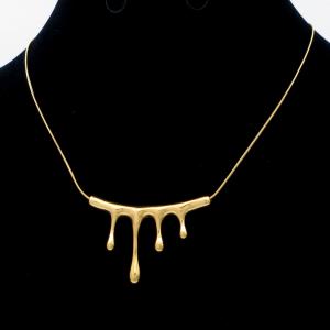 SS Gold-Plating Necklace - KN295125-AQ