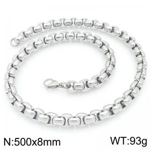 Stainless Steel Square Pearl Necklace Lobster Clasp Trend Jewelry - KN295370-Z