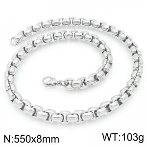 Stainless Steel Square Pearl Necklace Lobster Clasp Trend Jewelry - KN295371-Z