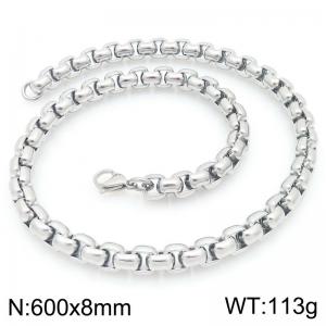 Stainless Steel Square Pearl Necklace Lobster Clasp Trend Jewelry - KN295372-Z