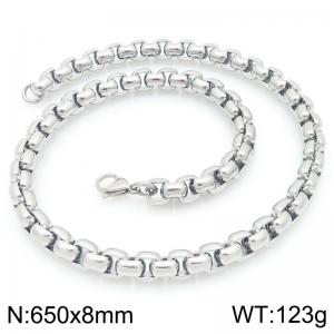 Stainless Steel Square Pearl Necklace Lobster Clasp Trend Jewelry - KN295373-Z