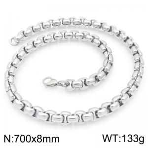 Stainless Steel Square Pearl Necklace Lobster Clasp Trend Jewelry - KN295374-Z