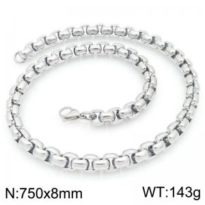 Stainless Steel Square Pearl Necklace Lobster Clasp Trend Jewelry - KN295375-Z