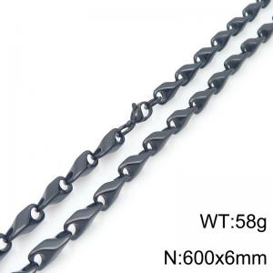 Black Streamline Stainless Steel Necklace - KN295431-ZCG