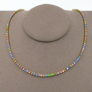 Stainless Steel Stone Necklace - KN295555-HR