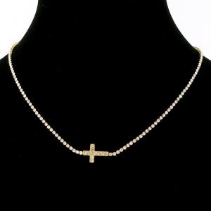 Stainless Steel Stone Necklace - KN295563-HR