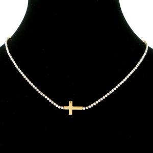 Stainless Steel Stone Necklace - KN295566-HR