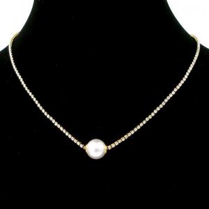 Stainless Steel Stone Necklace - KN295570-HR