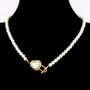 SS Gold-Plating Necklace - KN295611-SP