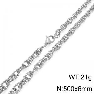 500X6mm Stainless Steel Stranded Chain Necklace - KN295710-ZLY