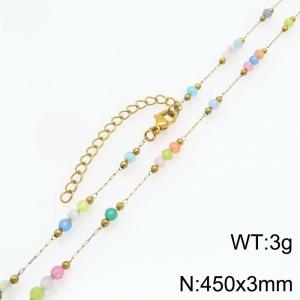 SS Gold-Plating Necklace - KN295804-ZJZL