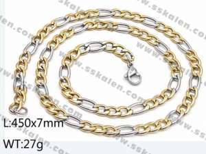 SS Gold-Plating Necklace - KN29590-Z