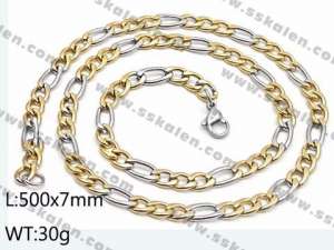 SS Gold-Plating Necklace - KN29591-Z